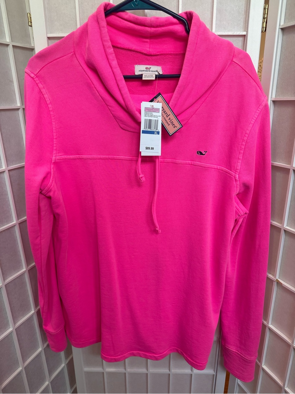 Vineyard Vines Hot Pink Shawl-Collar Pullover Hoodie